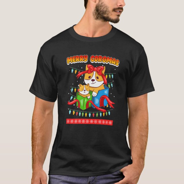 Frohe Corgmas Corgi Hunde T-Shirt (Vorderseite)