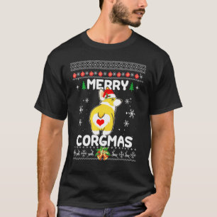 Frohe Corgmas Hässlicher Corgi Hund Hässliches Wei T-Shirt