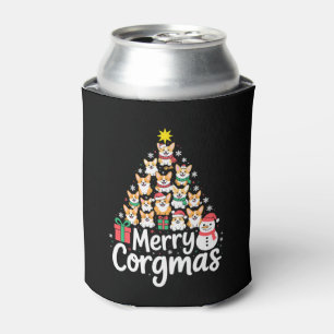 Frohe Corgmas Weihnachten Corgi Hund Baum Schneema Dosenkühler
