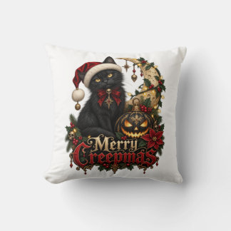 Frohe Creepmas-Gotik-Schwarze-Katze-Wurfkissen Kissen