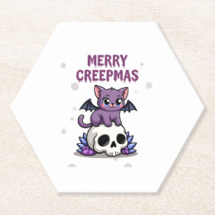 Frohe Creepmas-Katze-Pastell-Goth-Weihnachten-Tote Untersetzer