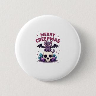 Frohe Creepmas-Katzen-Pastell-Goth-Weihnachten-Tot Button