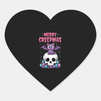 Frohe Creepmas-Katzen-Pastell-Goth-Weihnachten-Tot Herz-Aufkleber
