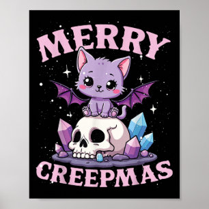 Frohe Creepmas-Katzen-Pastell-Goth-Weihnachten-Tot Poster