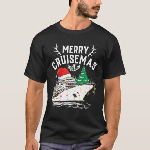 Frohe Cruisemas 2022 Kreuzfahrt Santa Hut Rentiere T-Shirt