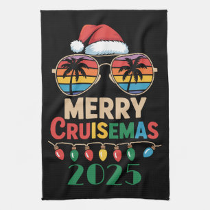 Frohe Cruisemas 2025 Personalisierte Xmas Kreuzfah Geschirrtuch