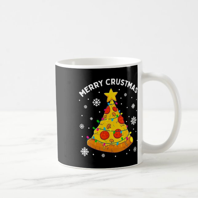 Frohe Crustmas-Pizza-Weihnachtsbaum-Weihnachtsgesc Kaffeetasse (Rechts)