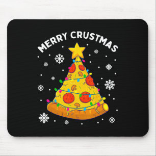 Frohe Crustmas-Pizza-Weihnachtsbaum-Weihnachtsgesc Mousepad