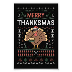 Frohe Dankmas Weihnachten Erntedankfest Pute  Fotodruck
