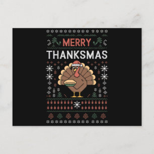Frohe Dankmas Weihnachten Erntedankfest Pute  Postkarte