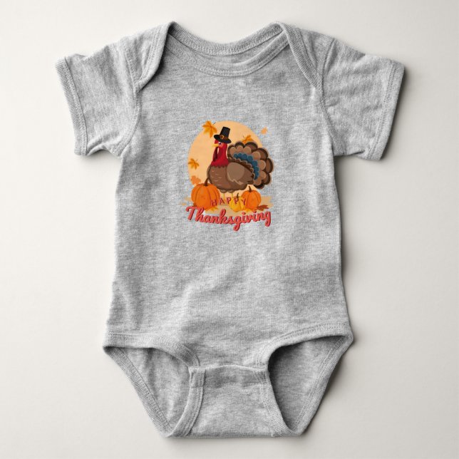 frohe Danksagerin Baby Strampler (Vorderseite)