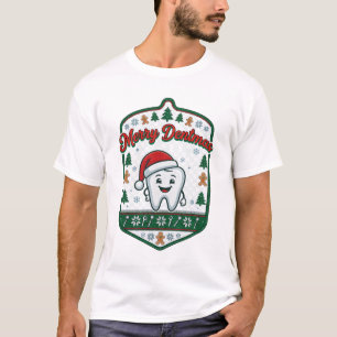 Frohe Dentmas Weihnachten Zahn Santa Hut Lebkuchen T-Shirt
