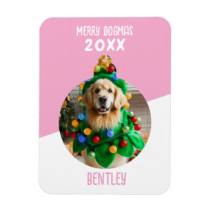 Frohe Dogmen - Individuelles Hunde-Foto-Weihnachts Magnet