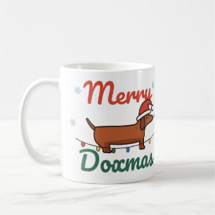 Frohe Doxmas Santa Dachshund Weihnachtslichter Kaffeetasse
