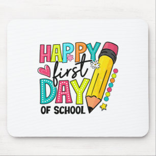 Frohe Einschulung Bleistift Lehrer Kinder Rücken Mousepad