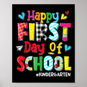 Frohe Einschulung Bleistift Lehrer Kinder zurück z Poster