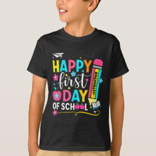 Frohe Einschulung Bleistift Lehrer Kinder zurück z T-Shirt