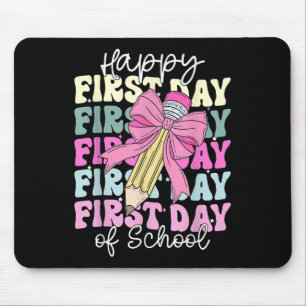 Frohe Einschulung Mädchen Coquette Bogen Rücken Mousepad