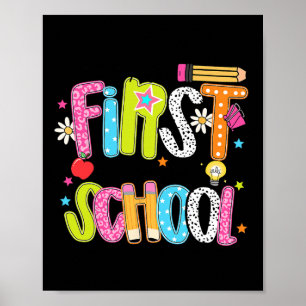 Frohe Einschulung Schickes Lehrer-Kinder-CK-T-Shir Poster