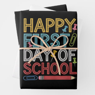 Frohe Einschulung Zurück zur Schule Geschenkpapier Set