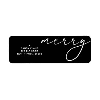 Frohe elegante Weihnachts-Schwarz-Weiß-Themen-Etik