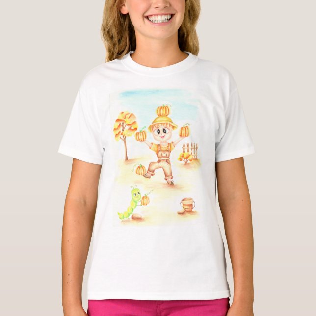 Frohe Ernte kleiner Ingwerjunge T-Shirt (Vorderseite)