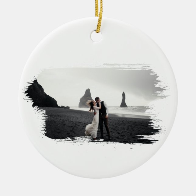 Frohe erste Weihnachten als Herr. & Mrs Newly Weds Keramik Ornament (Vorne)