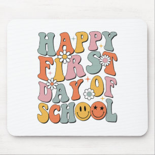 Frohe Erster Schultag Lehrer Kinder Zurück Zur Sch Mousepad