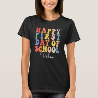 Frohe Erster Schultag Lehrer Vibes Schüler T-Shirt