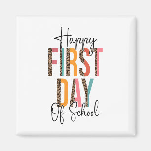 Frohe Erster Schultag Leopard Ck Zur Schule Tee Magnet