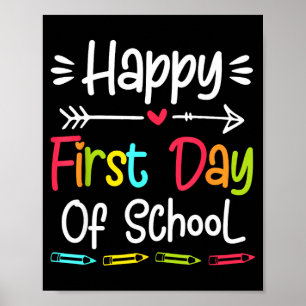 Frohe erster Schultag lustiger Rückkehr zur Schule Poster