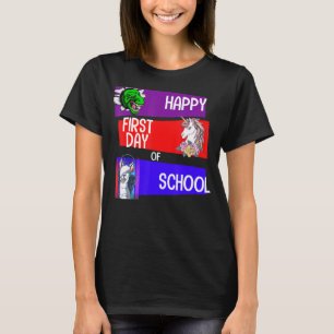 Frohe Erster Schultag Squad Stufe Einhorn Dino T-Shirt