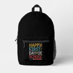 Frohe Erster Schultag Zurück zur Schule Bedruckter Rucksack