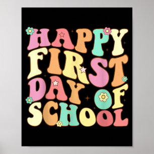 Frohe Erster Schultag Zurück zur Schule Schüler Poster