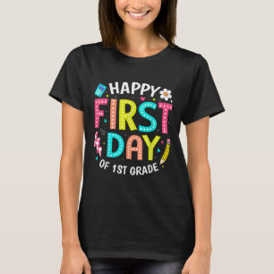 Frohe Erster Tag Der 1. Klasse Lehrer Kinder Zurüc T-Shirt