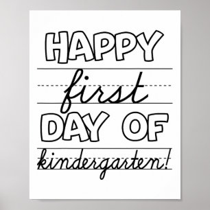 Frohe Erster Tag im Kindergarten Kinder zurück zur Poster