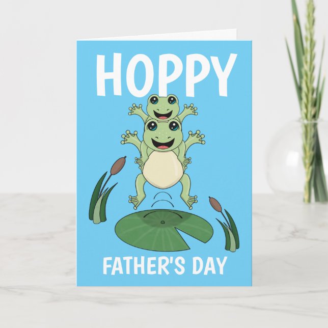 Frohe Father's Day Jumping Frogs Card Karte (Vorderseite)