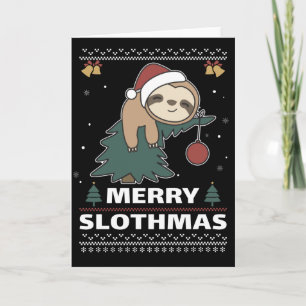 Frohe Faulpelzmas lustige Faulpelz Weihnachten Pun Karte
