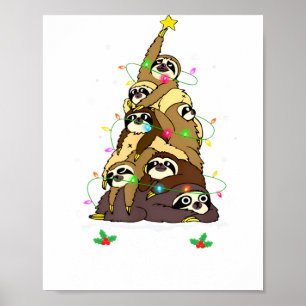 Frohe Faultier-Weihnachten Süße Weihnachten Faulti Poster