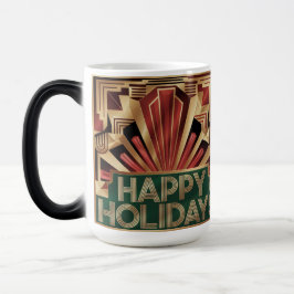 Frohe Feiertage Art Deco Gold Morphing Tasse