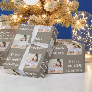 Frohe Feiertage Benutzerdefiniertes Foto Weihnacht Geschenkpapier
