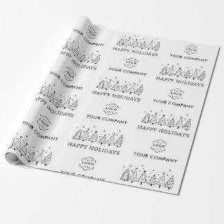 Frohe Feiertage Benutzerdefiniertes Logo Geschäft Geschenkpapier