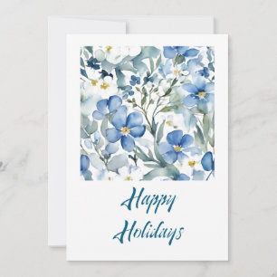 Frohe Feiertage Blumen Aquarell Fröhliche Weihnach Feiertagskarte