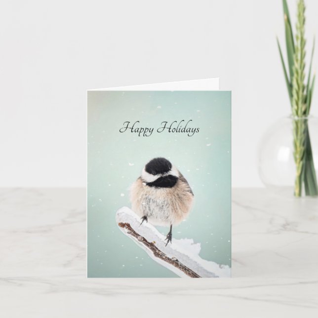 Frohe Feiertage Chickadee  Feiertagskarte (Vorderseite)