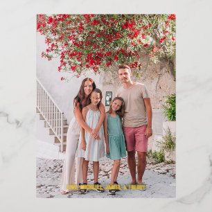 Frohe Feiertage Einfache Goldfolie-Feiertags-Postk Folien Feiertagspostkarte