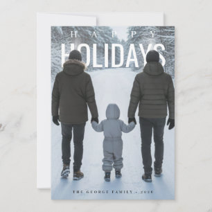 Frohe Feiertage Familienfoto Pop Minimalistisch Feiertagskarte
