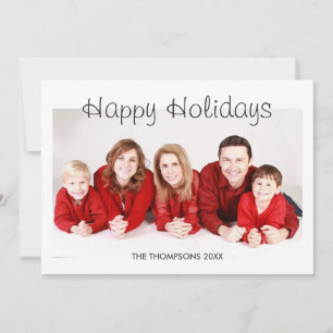 Frohe Feiertage Familienfoto Weihnachtskarte Feiertagskarte