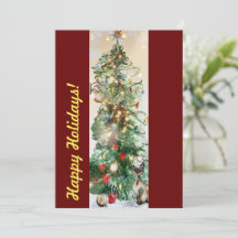Frohe Feiertage Flachkarte mit Weihnachtsbaum