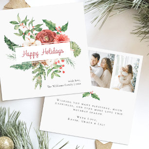 Frohe Feiertage Foto-Collage Weihnachtskarte