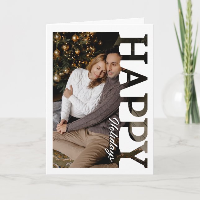 Frohe Feiertage Foto Weihnachtskarte | Modern Mini Karte (Vorderseite)
